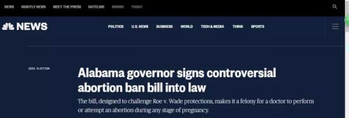 资料图：阿拉巴马州州长签署争议性反堕胎法案(图片来源：美国哥伦比亚广播公司网站截图)